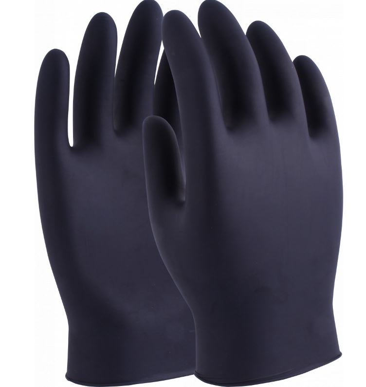 MEDIUM BLACK DISPOSABLE NITRILE GLOVES 4MIL X 100