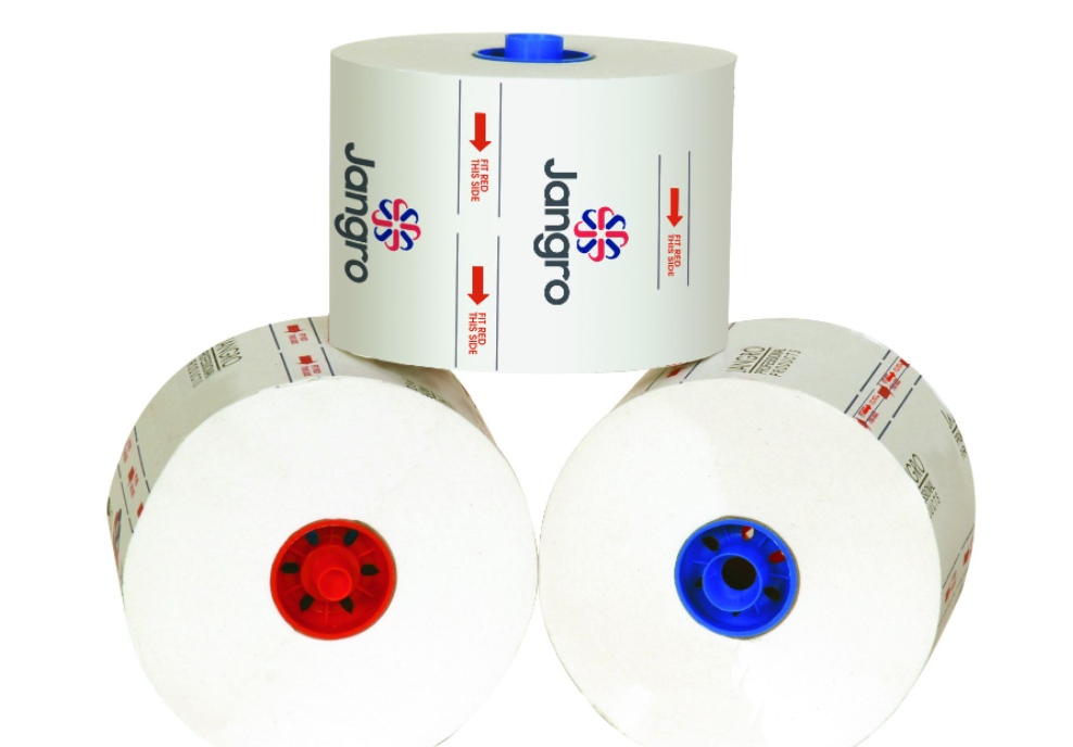 36x WHITE 2PLY JANGROMATIC TOILET ROLLS PURE TISSUE 92M SYSTEM 800