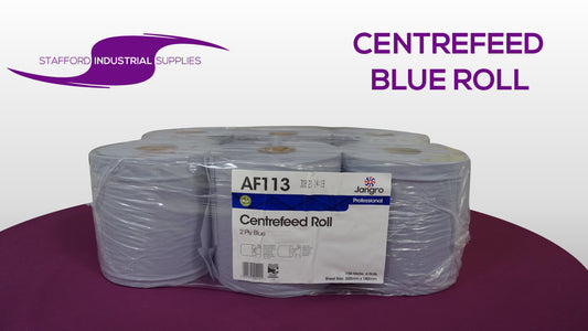 PACK OF 6 BLUE CENTREFEED ROLL 150M 2PLY