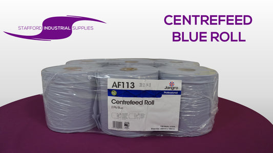 PACK OF 6 BLUE CENTREFEED ROLL 150M 2PLY