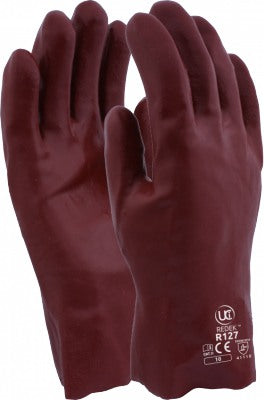 11" RED PVC GAUNTLET SIZE 9.5