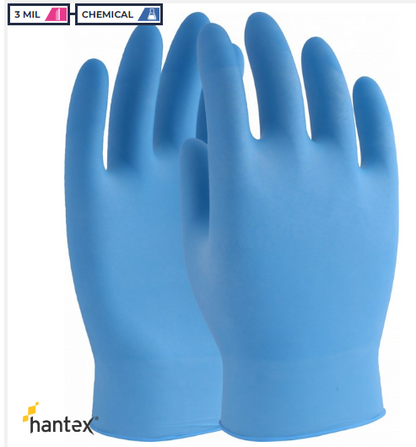 BLUE DISPOSABLE NITRILE GLOVES 3MIL X 100